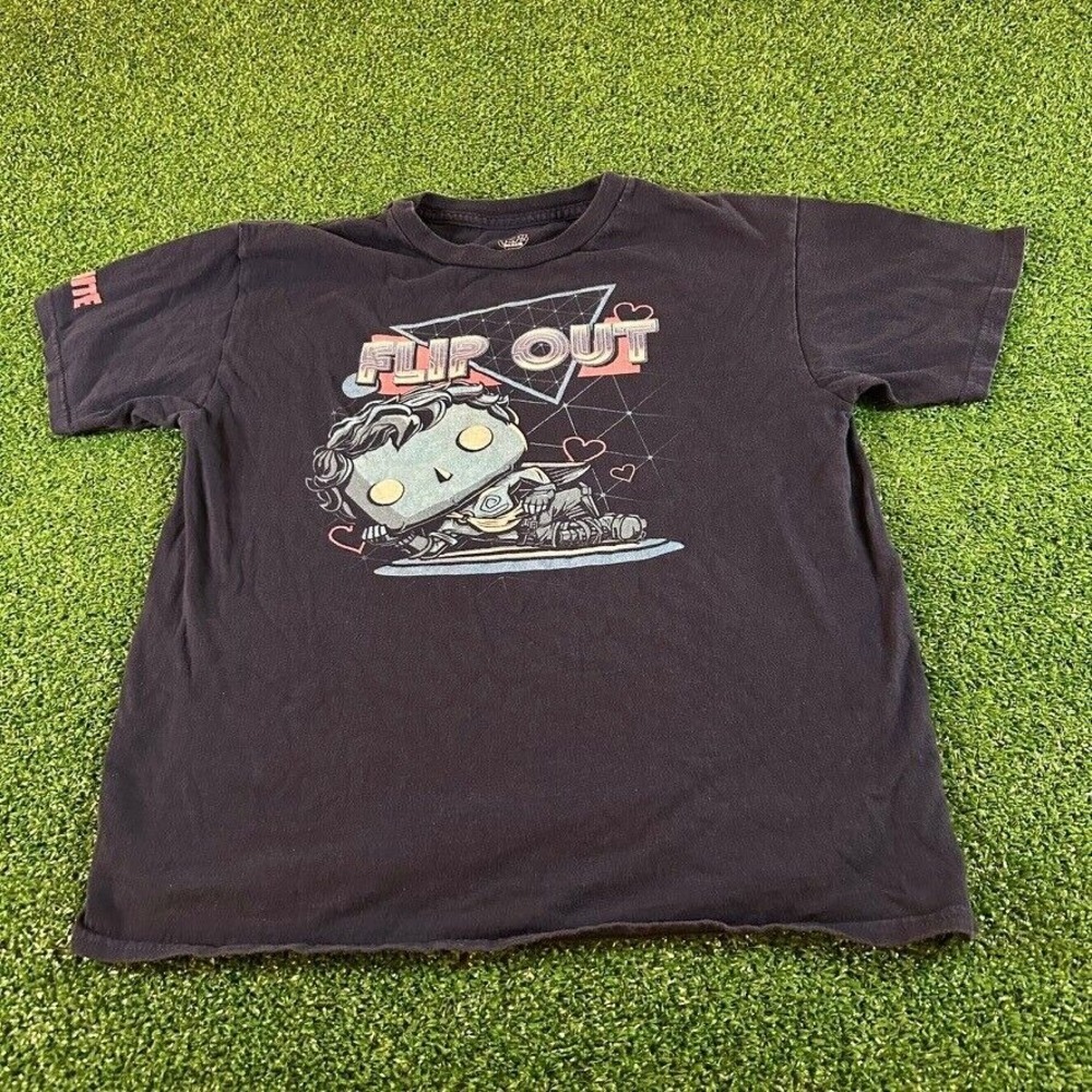 Fortnite Flip Out Funko Pop T-Shirt Gaming Tee Short‎ Sleeve Navy Youth Medium